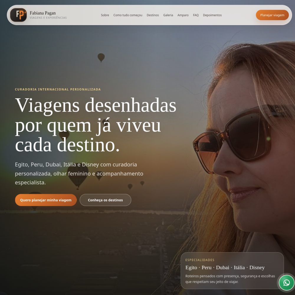 Prévia do site Fabiana Pagan Viagens