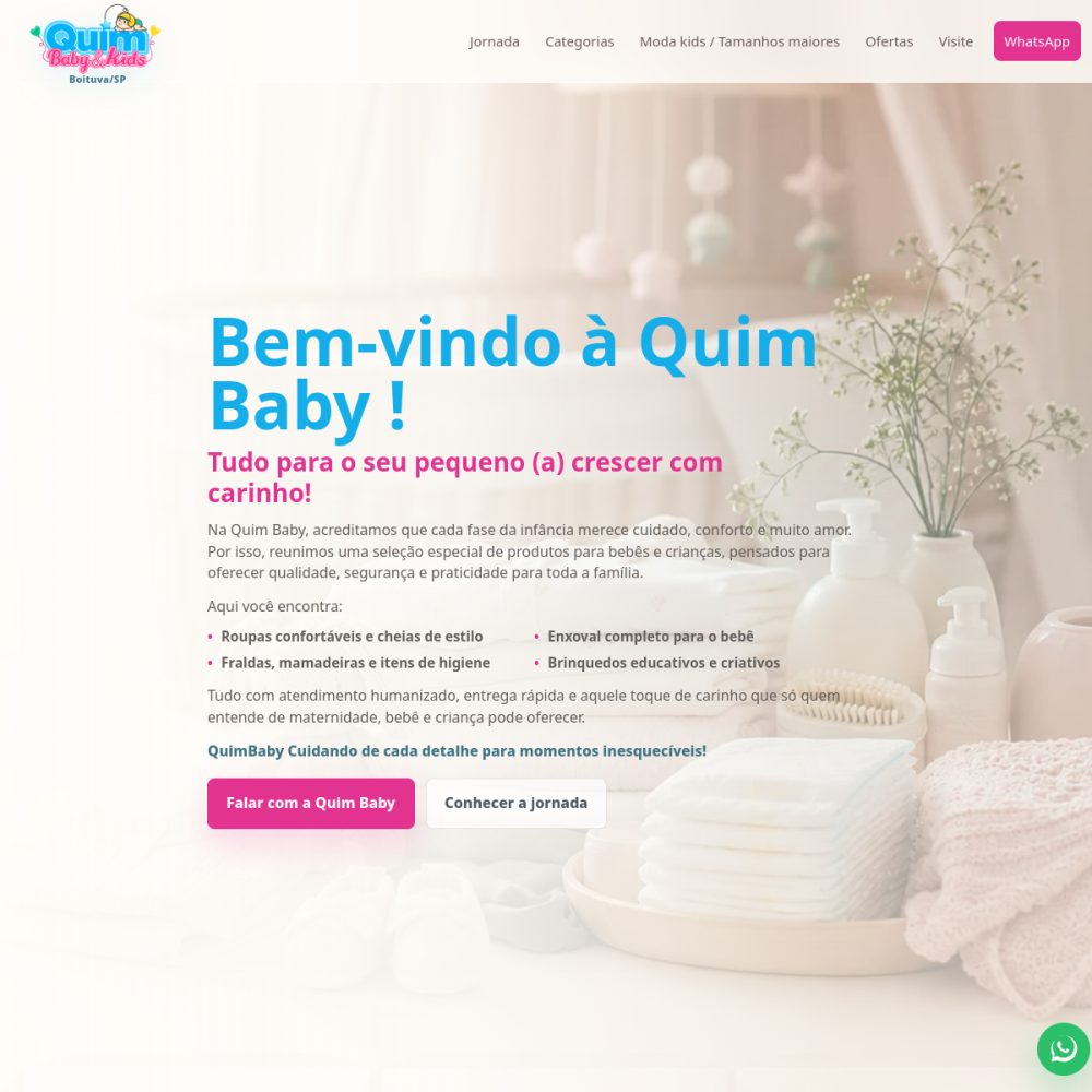 Prévia do site Quim Baby
