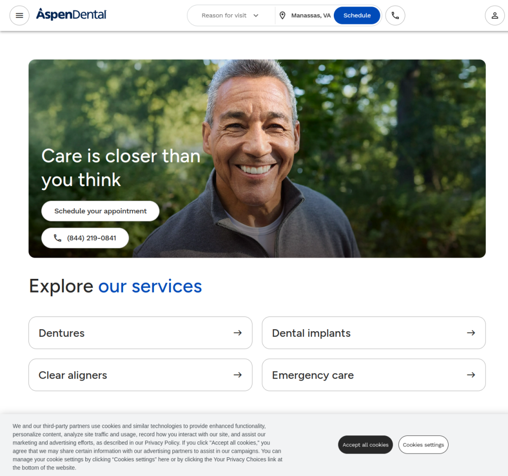 Screenshot of the audited page