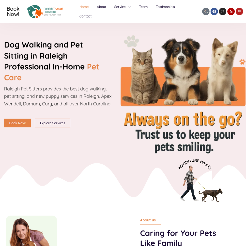 Raleigh Trusted Pet Sitting website
