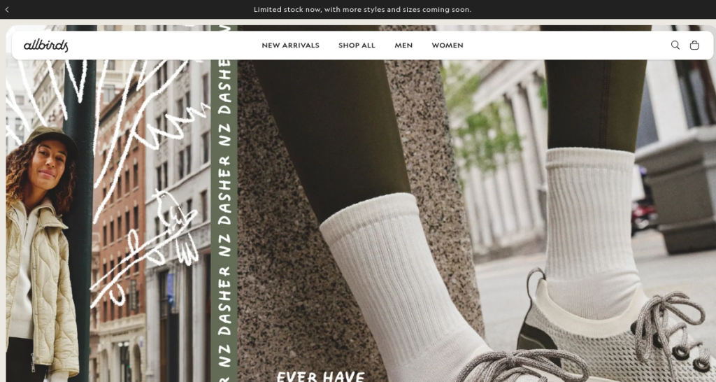 Allbirds — Webshops — voorvertoning van de live website