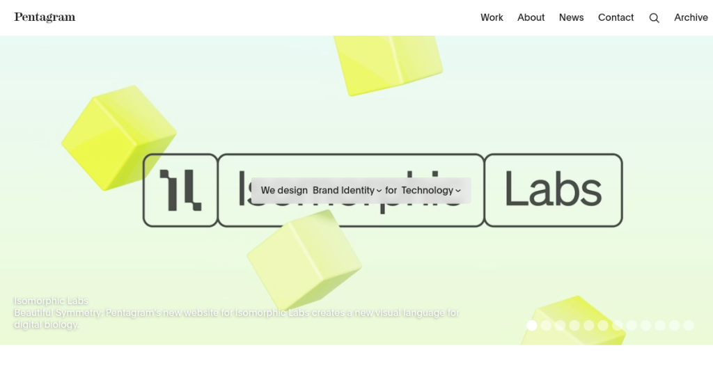 Pentagram — Branding — voorvertoning van de live website