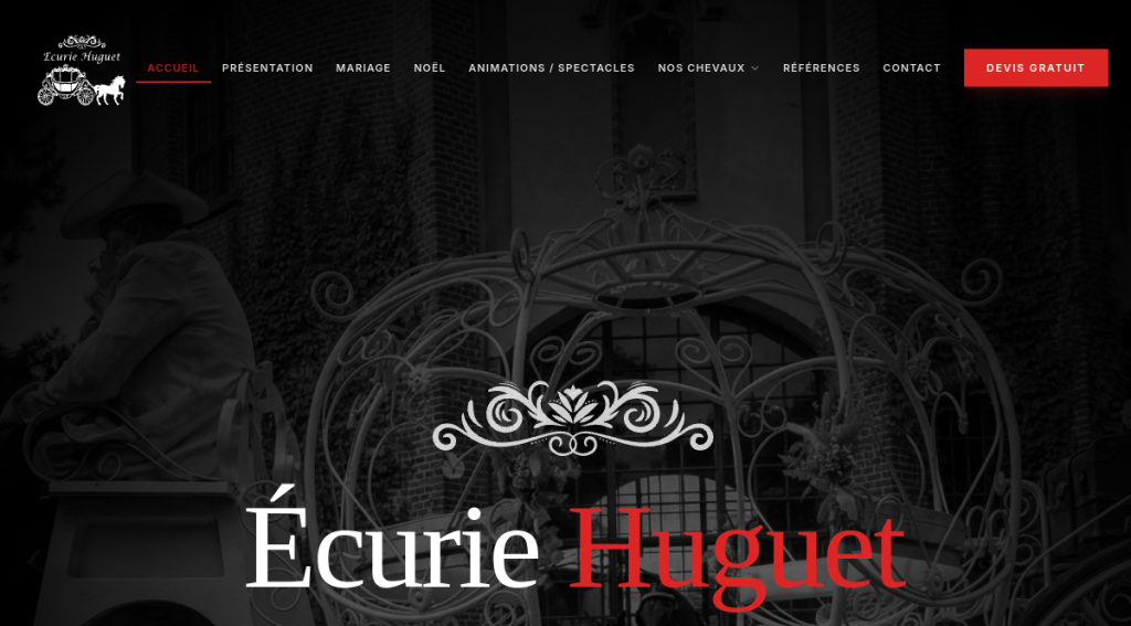 Site réalisé : Écurie Huguet, spectacles équestres