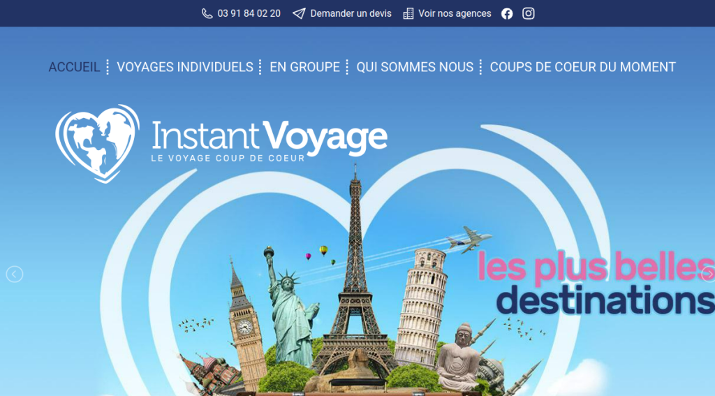 Site réalisé : Instant Voyage