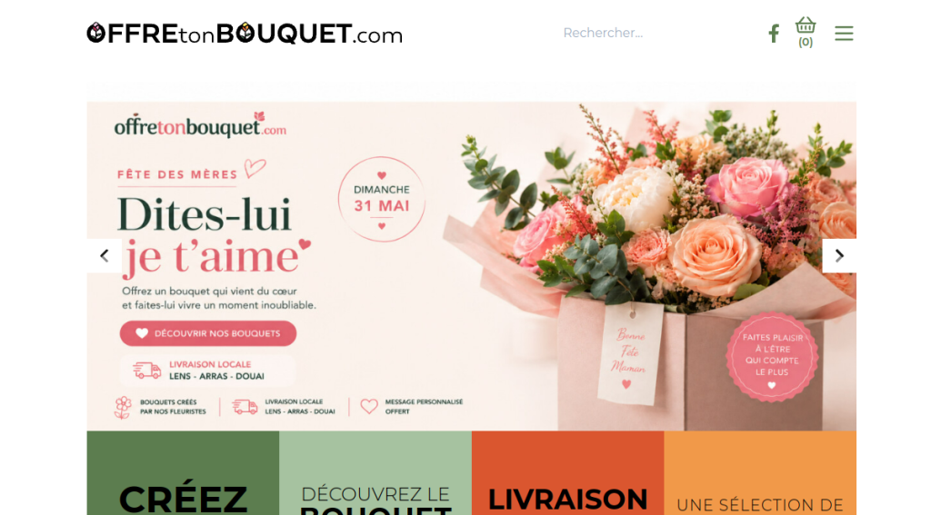 Site réalisé : Offre Ton Bouquet, fleuriste