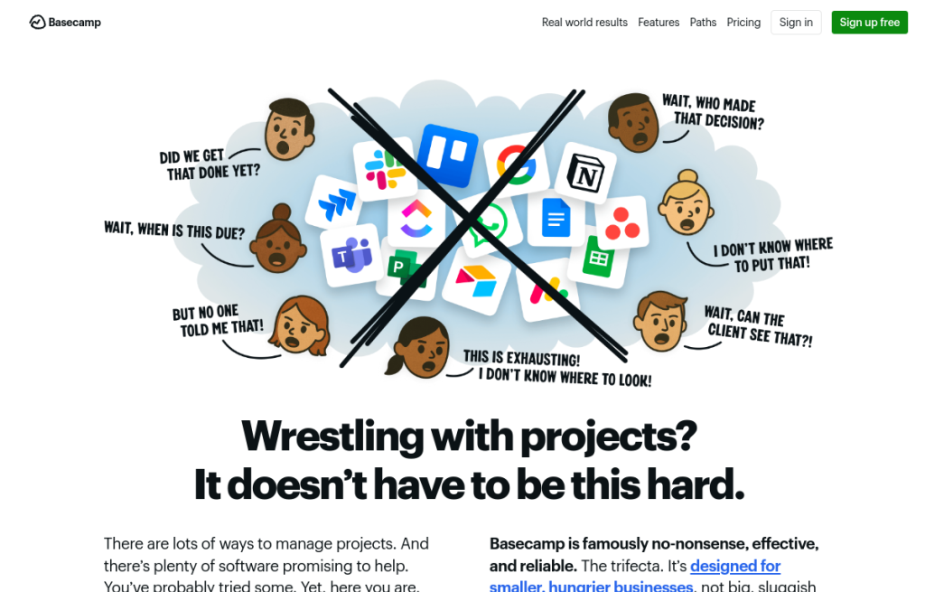 Interfaz de Basecamp