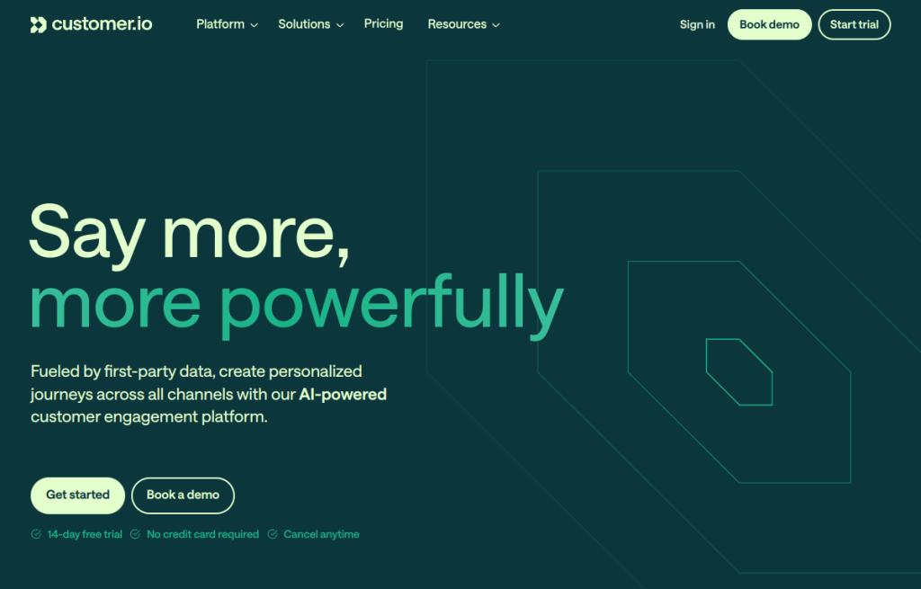 Interfaz de Customer.io