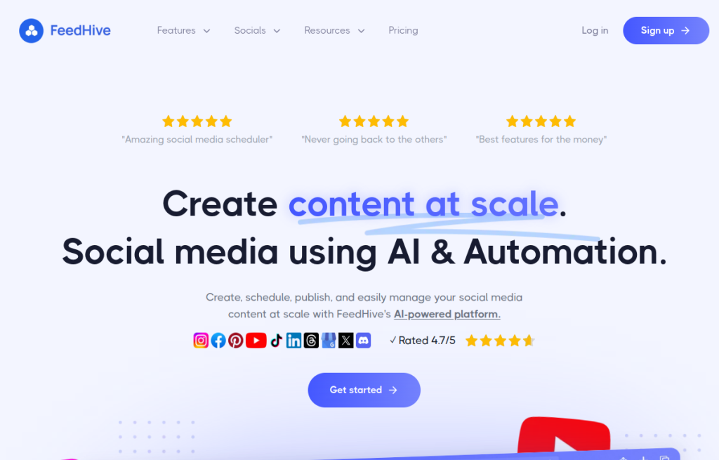 Interfaz de FeedHive