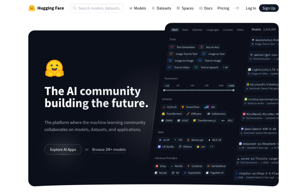 Interfaz de Hugging Face