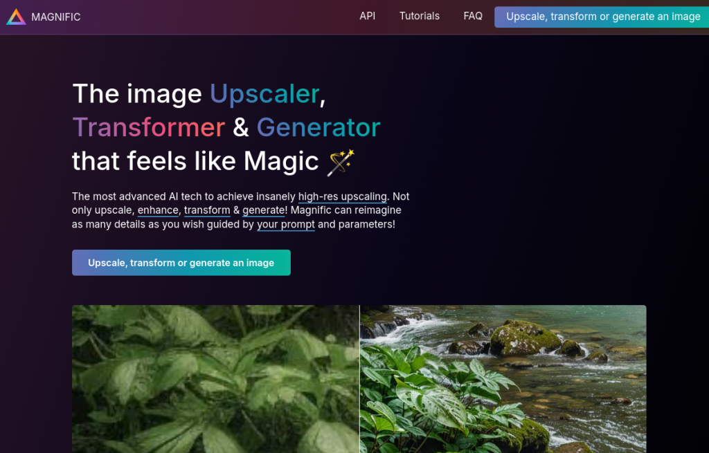Interfaz de Magnific AI