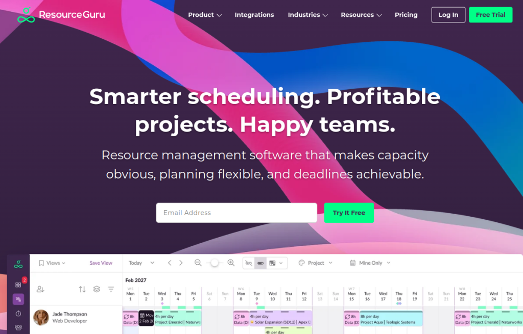 Interfaz de Resource Guru