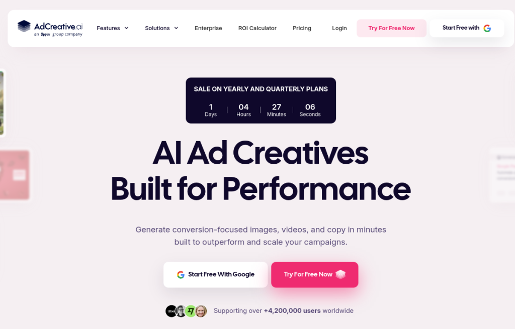 Interfaz de AdCreative.ai