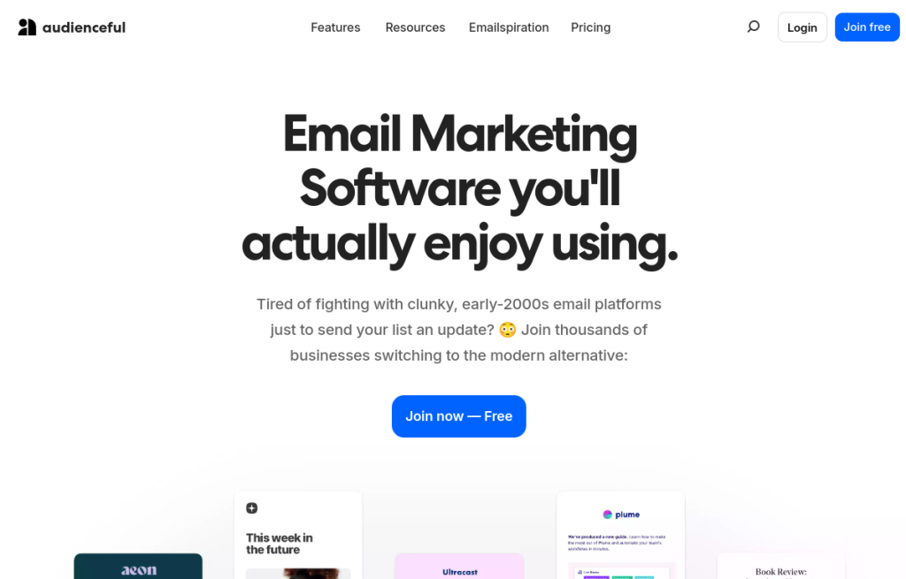 Interfaz de Audienceful