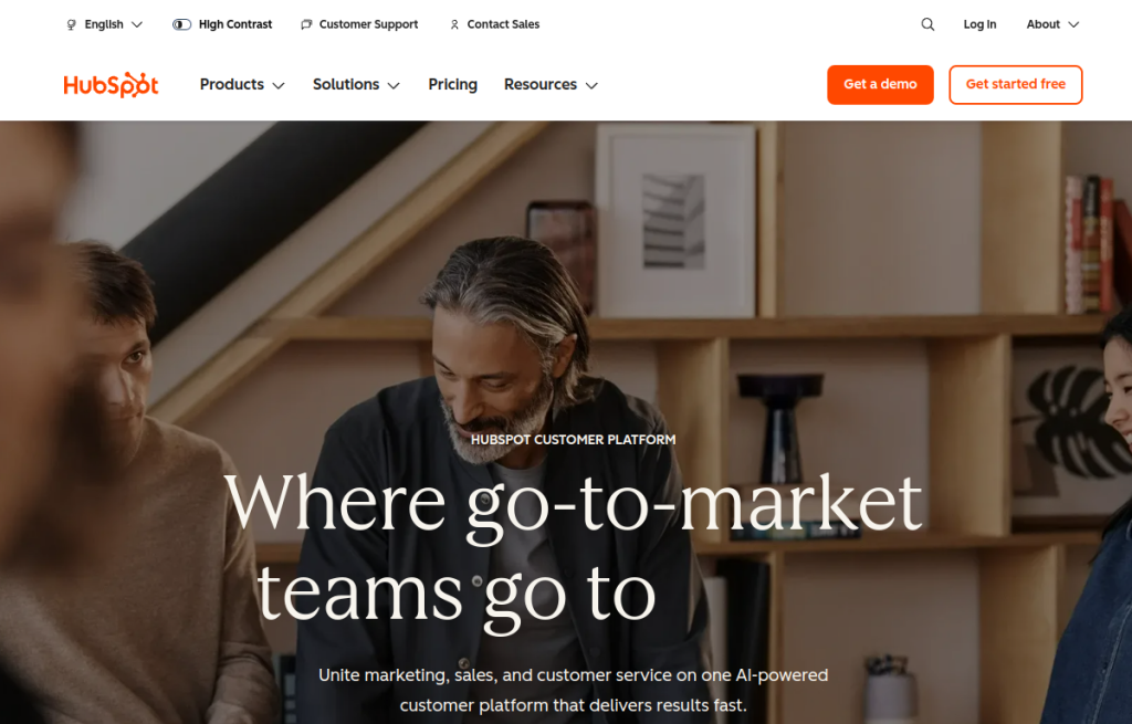 Interfaz de HubSpot CRM