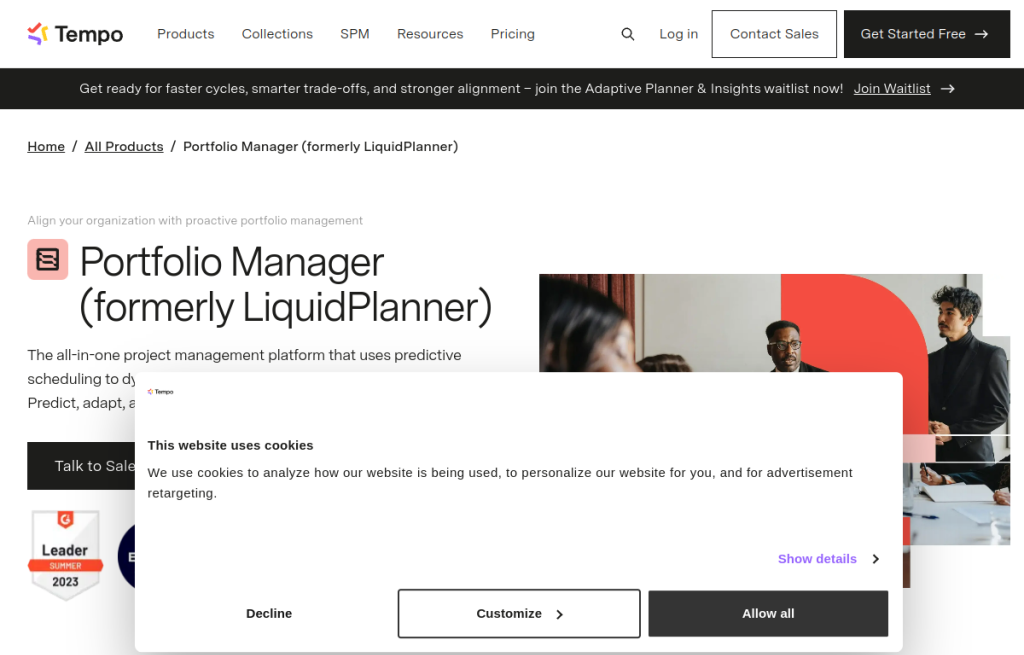 Interfaz de LiquidPlanner