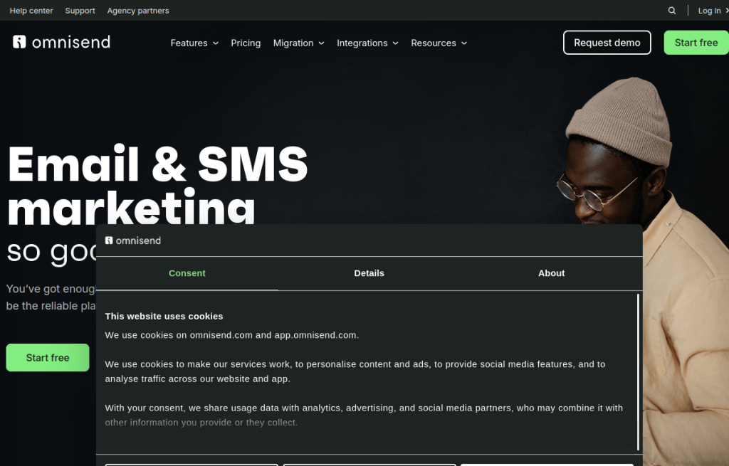 Interfaz de Omnisend