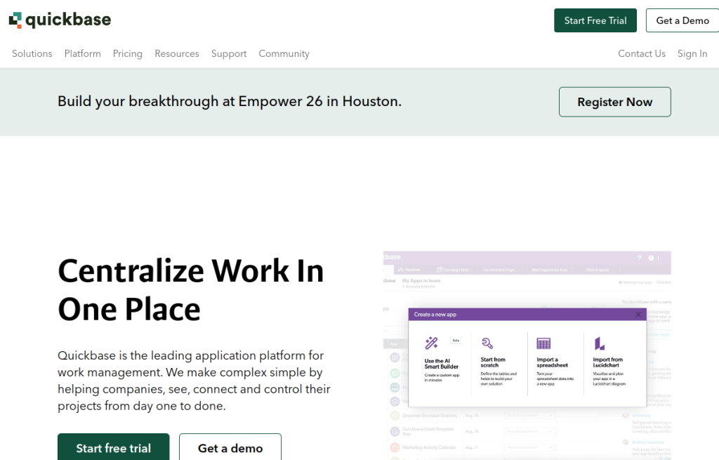 Interfaz de Quickbase