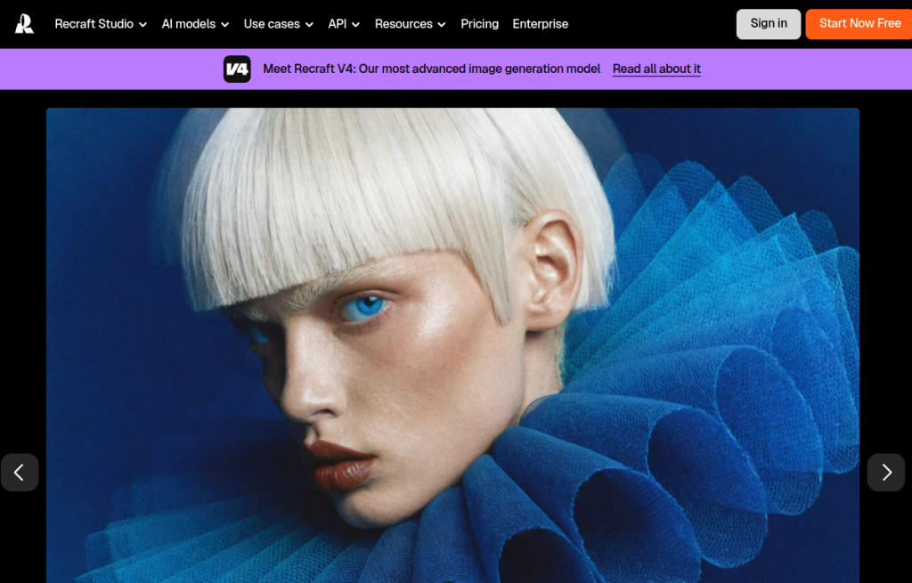 Interfaz de Recraft AI