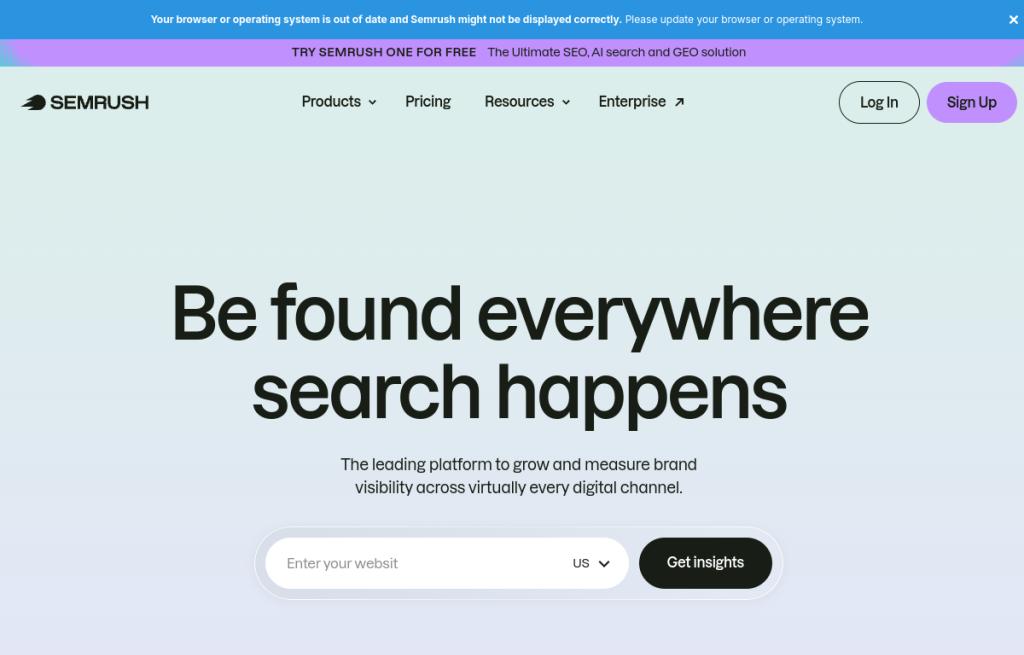 Interfaz de Semrush AI