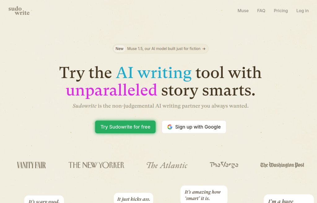 Interfaz de Sudowrite