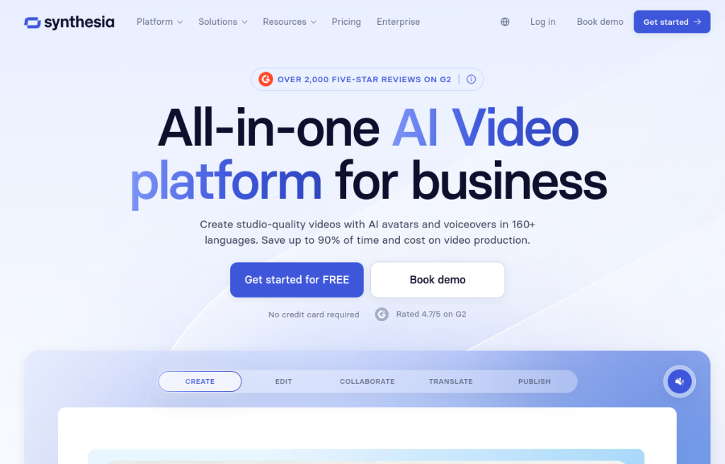 Interfaz de Synthesia