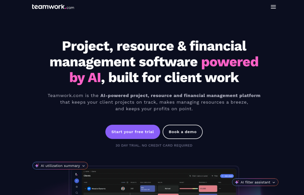 Interfaz de Teamwork