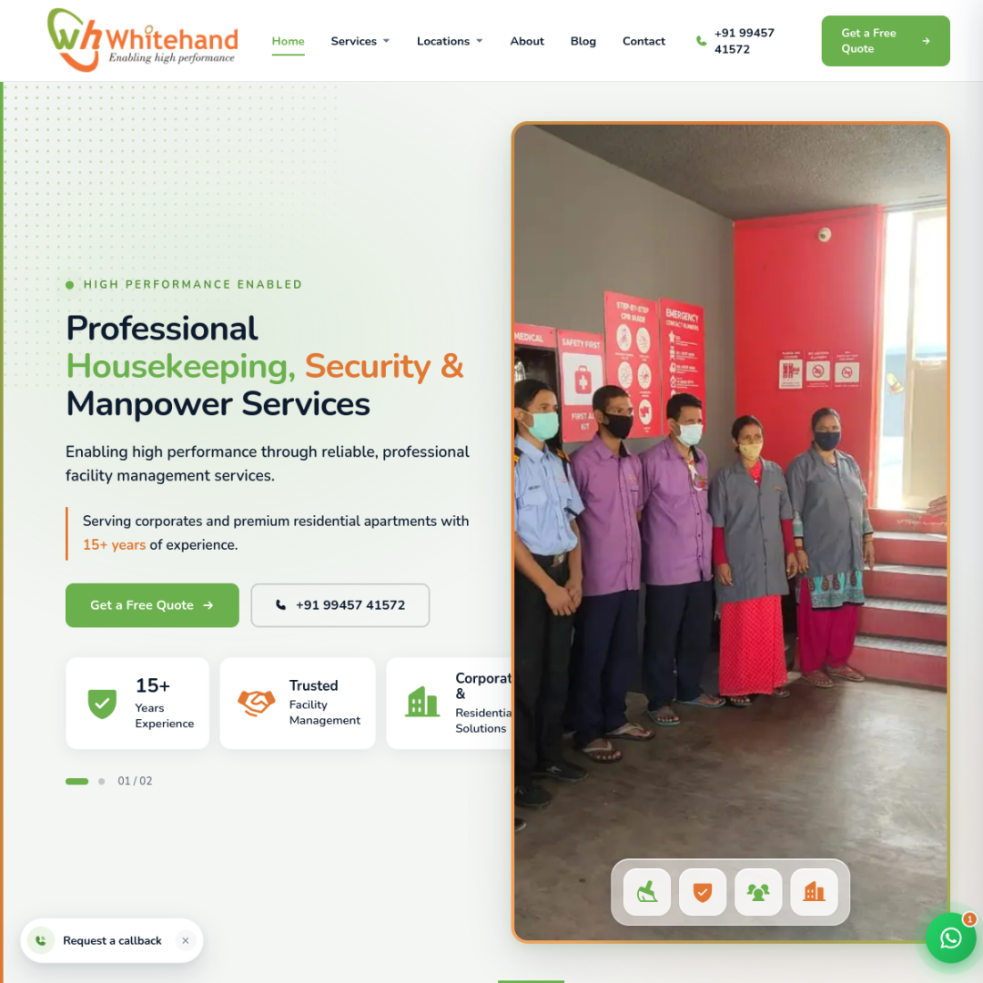 Whitehand Services website screenshot