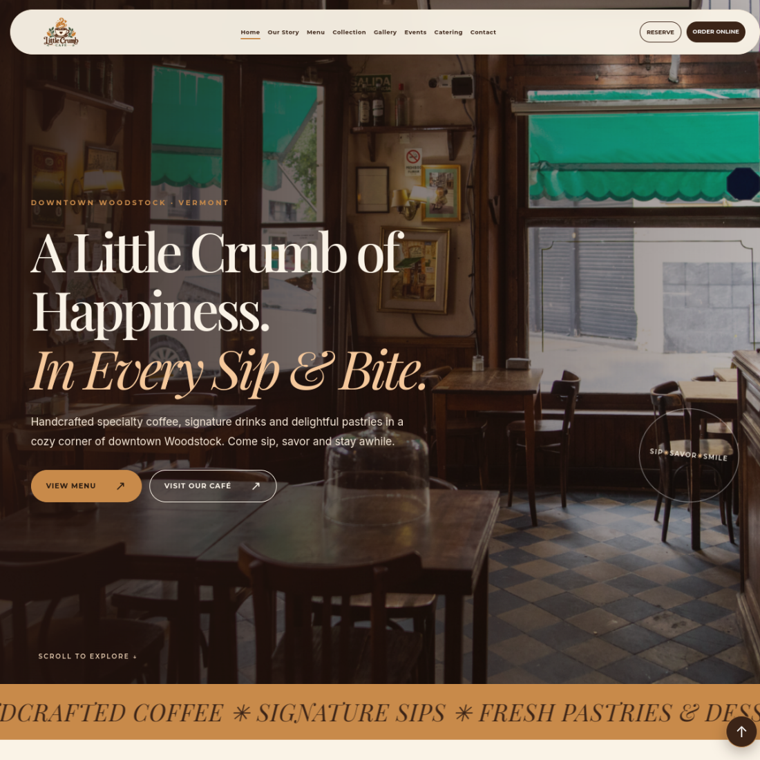 Screenshot of Little Crumb Café