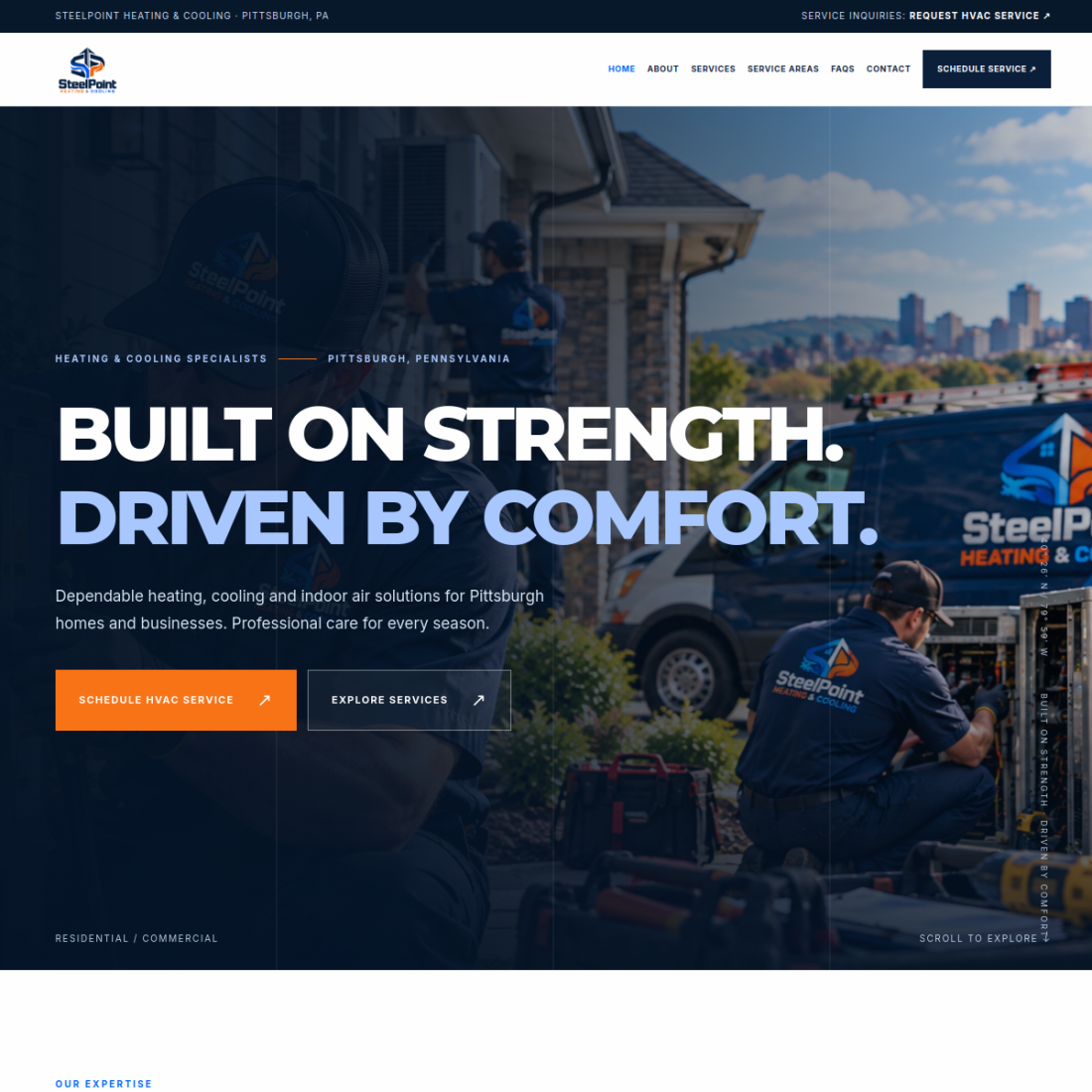 Screenshot of SteelPoint Heating & Cooling