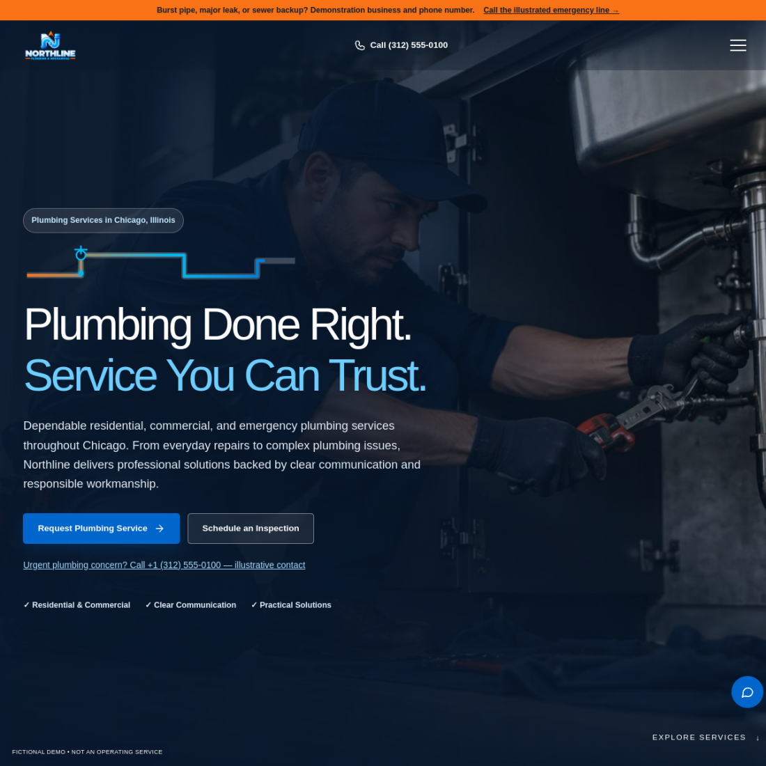 Screenshot of Northline Plumbing Funnel