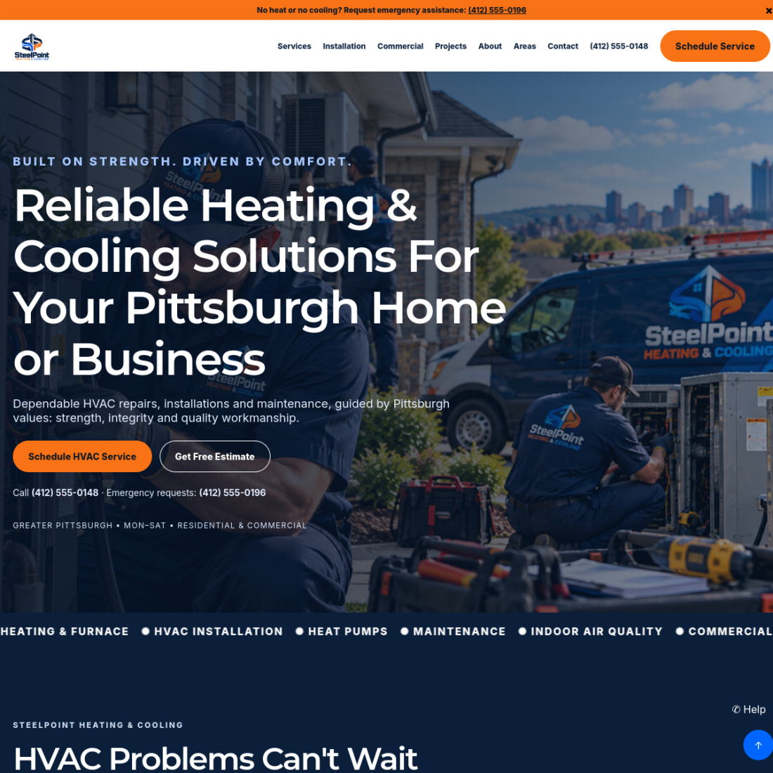 Screenshot of Steelpoint HVAC Services Funnel