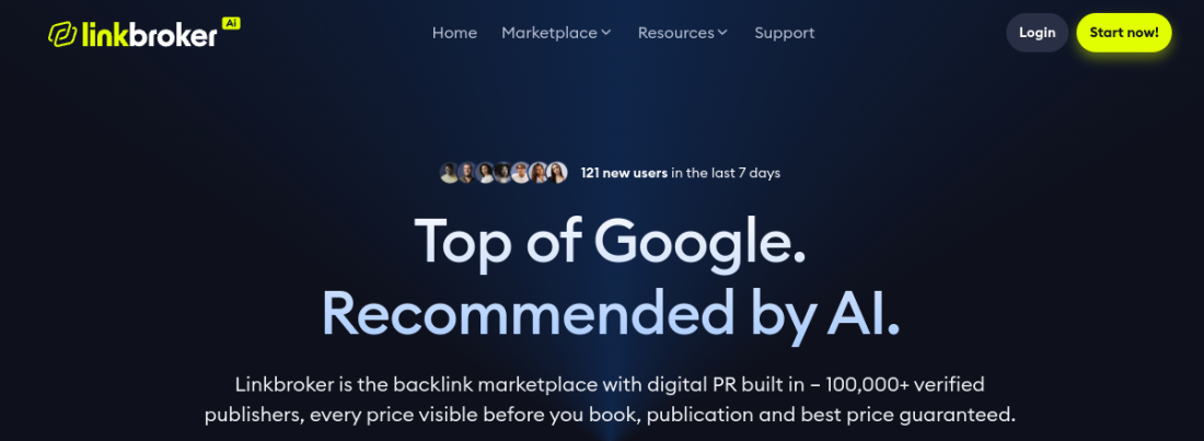 linkbroker.io seo backlink marketplace screenshot