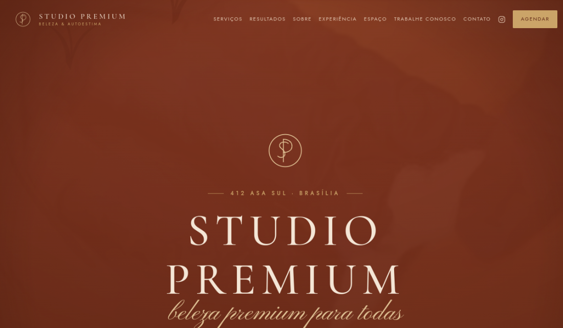 Prévia do site público Studio Premium DF