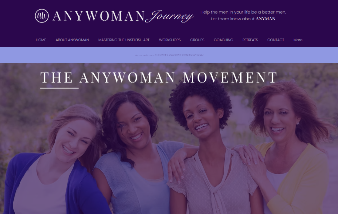 anywomanjourney.com homepage