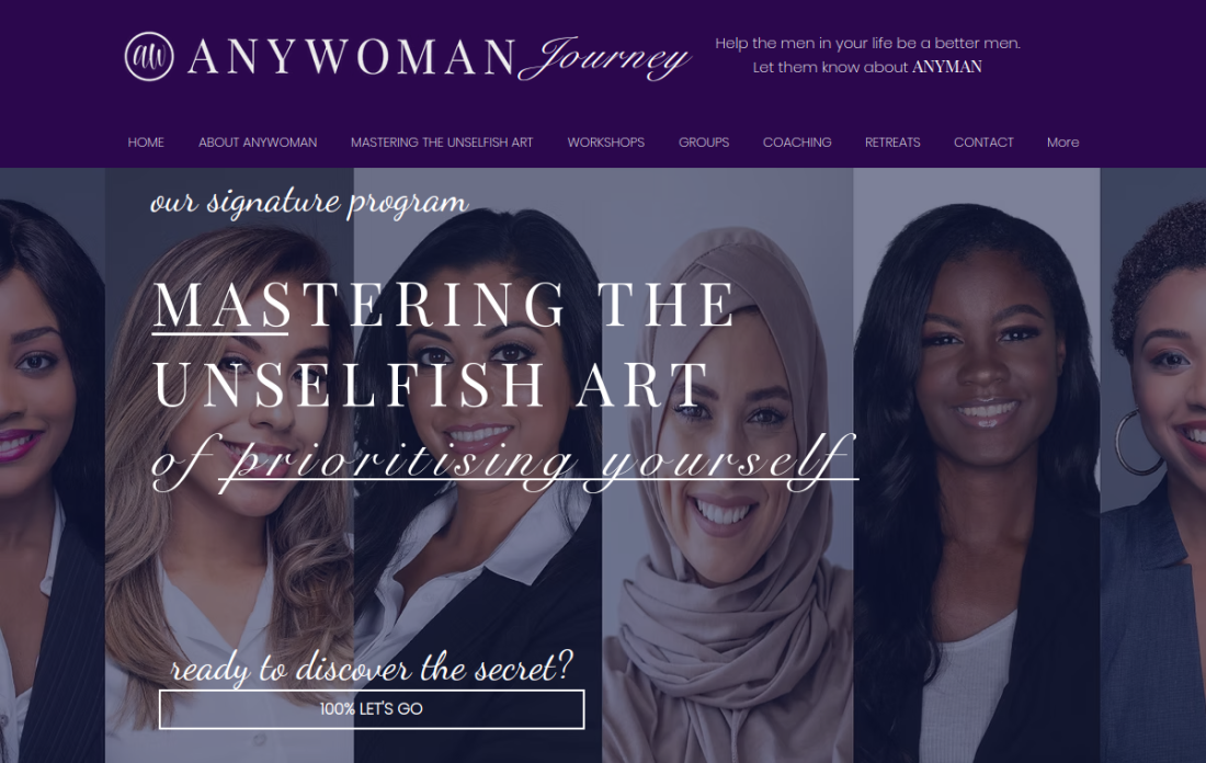 Mastering the Unselfish Art page — anywomanjourney.com