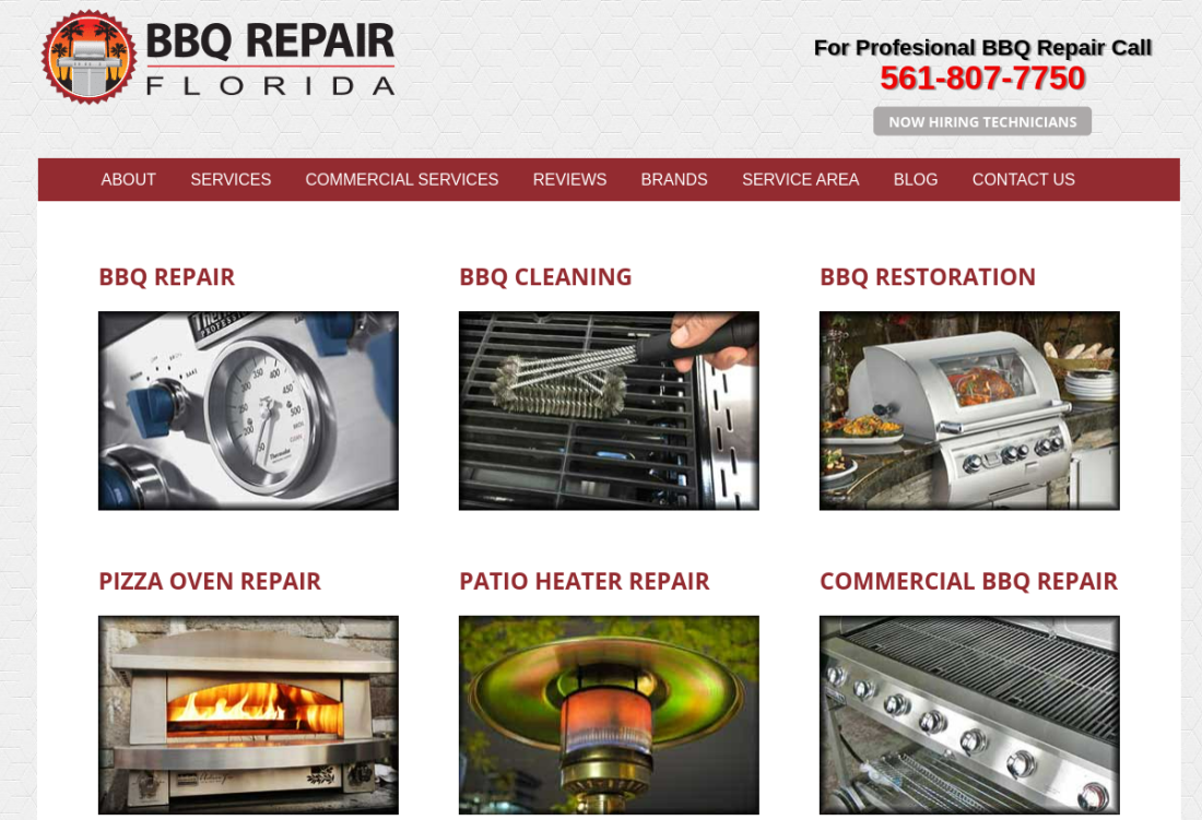 BBQ Repair Florida website
