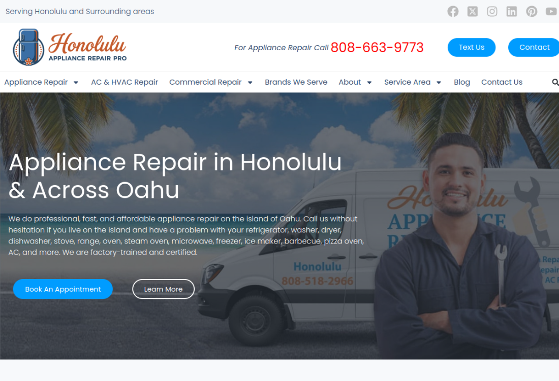 Honolulu Appliance Repair Pro website