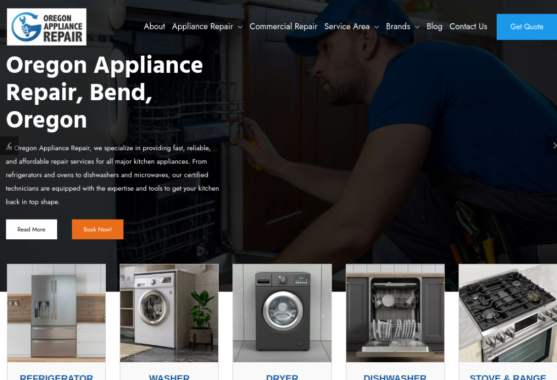 Oregon Appliance Repair website