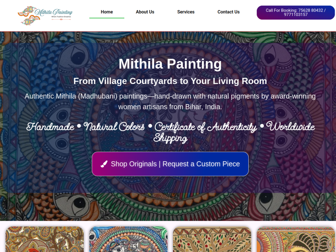 Automatic live preview of MithilaPaintings.in