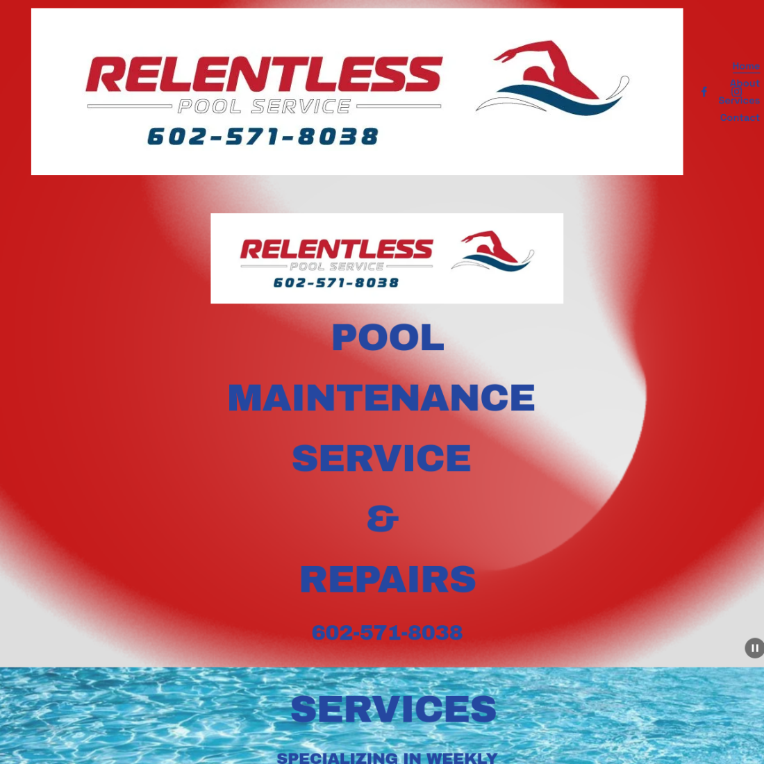 Relentless Pool Service website preview
