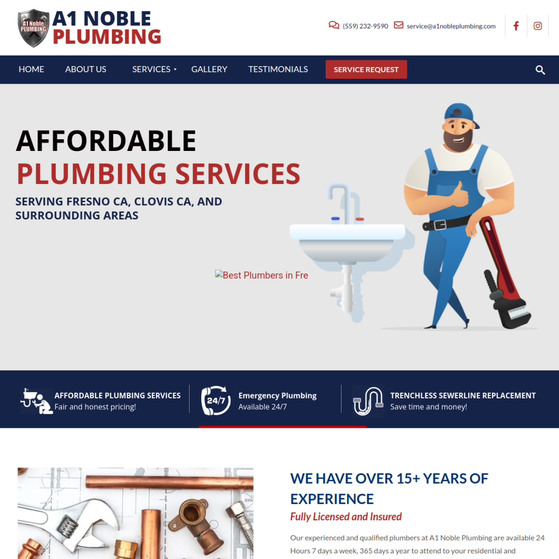 A1 Noble Plumbing desktop view