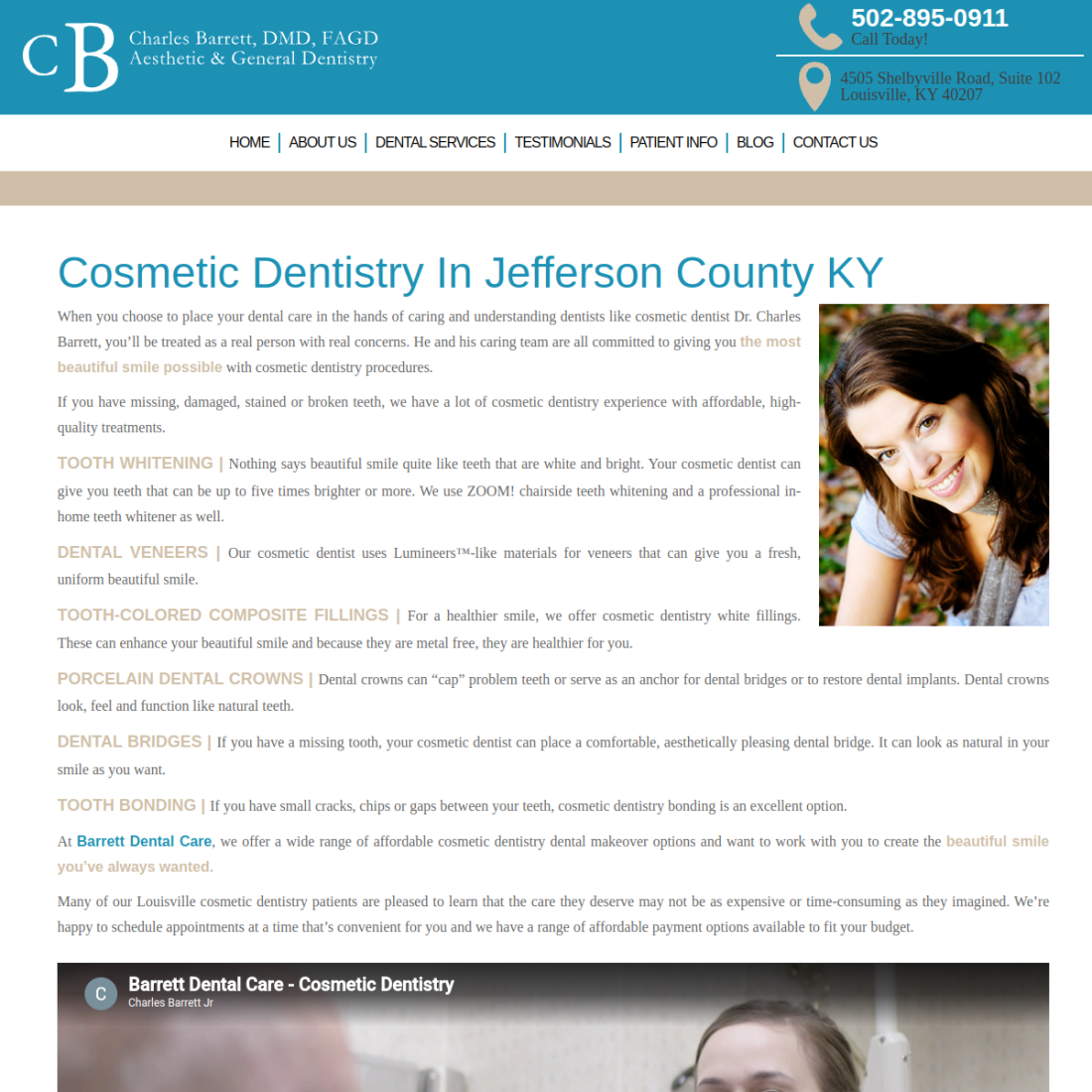 Barrett Dental Care desktop view