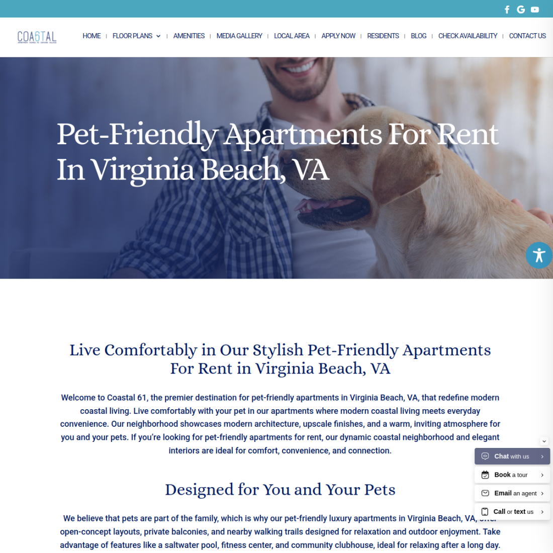 Coastal 61 Apartments desktop view