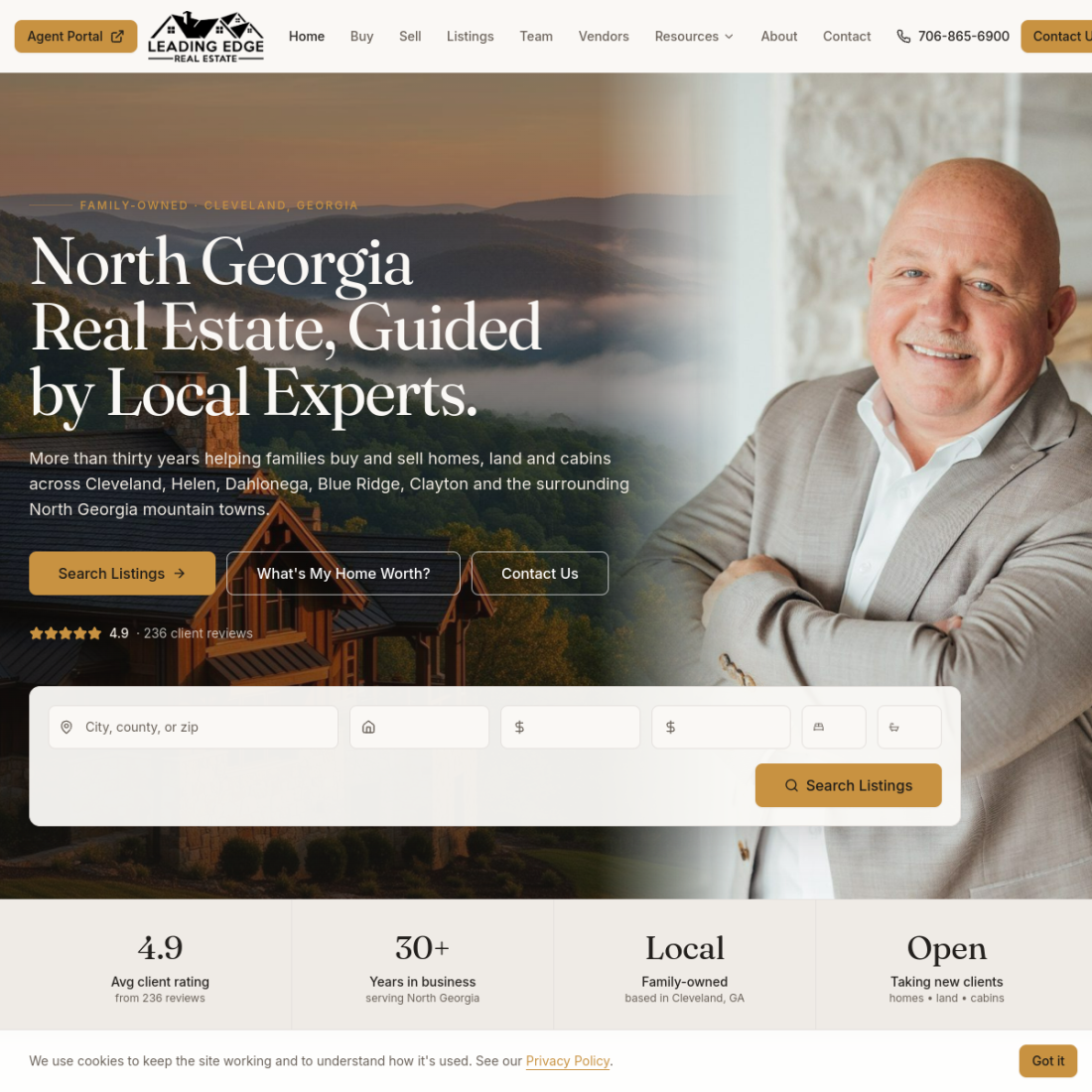 Leading Edge Real Estate desktop view