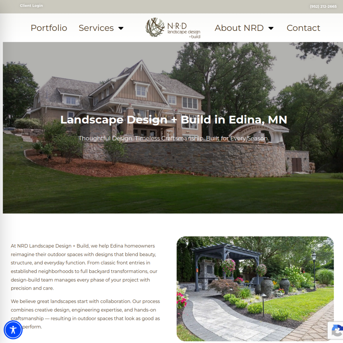 NRD Landscape Design Build desktop view
