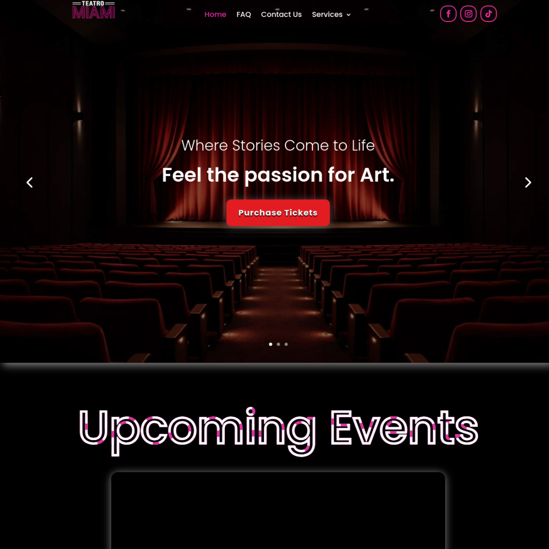 Teatro Miami desktop view