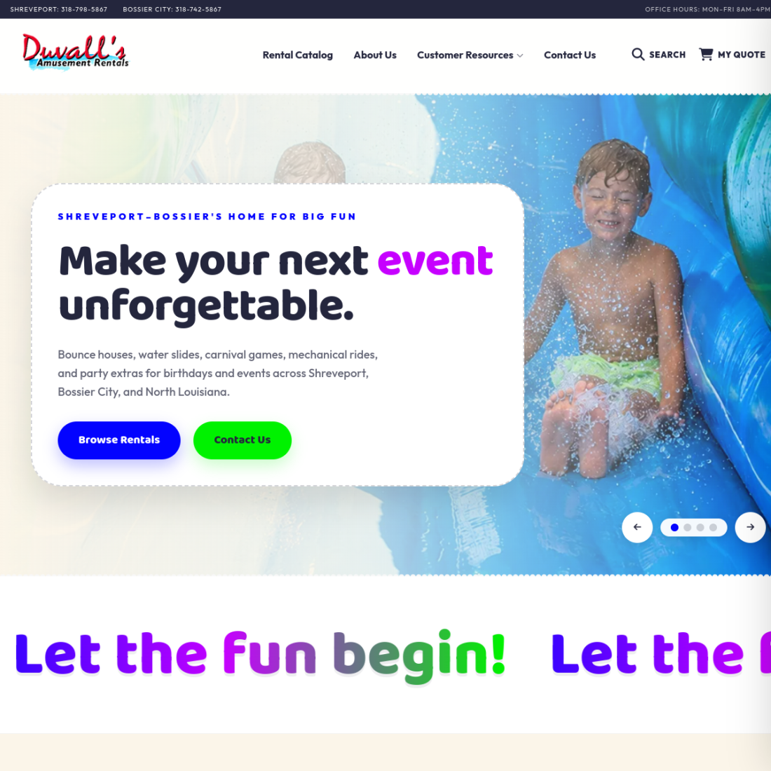 Duvalls Amusement Rentals desktop view