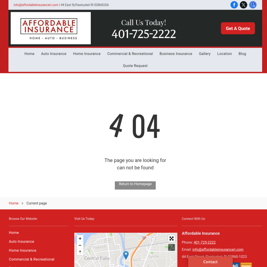 Affordable Insurance desktop view