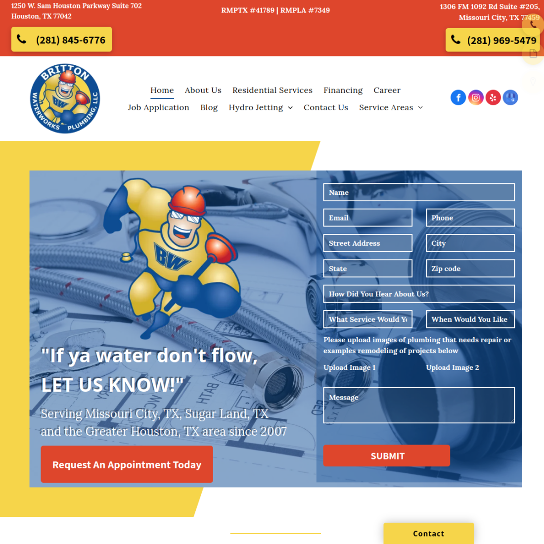 Britton Waterworks Plumbing LLC desktop view