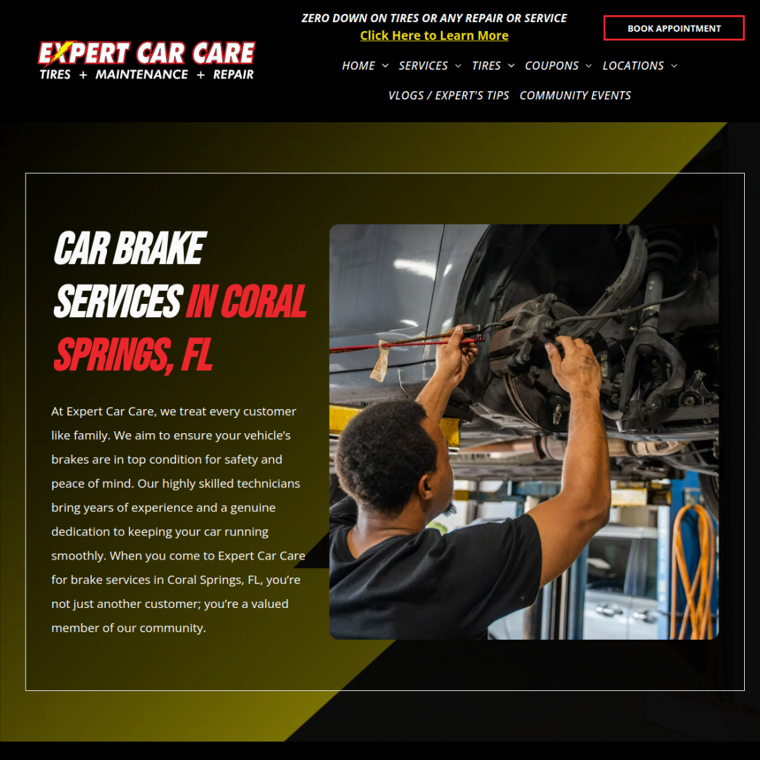 Expert Car Care desktop view